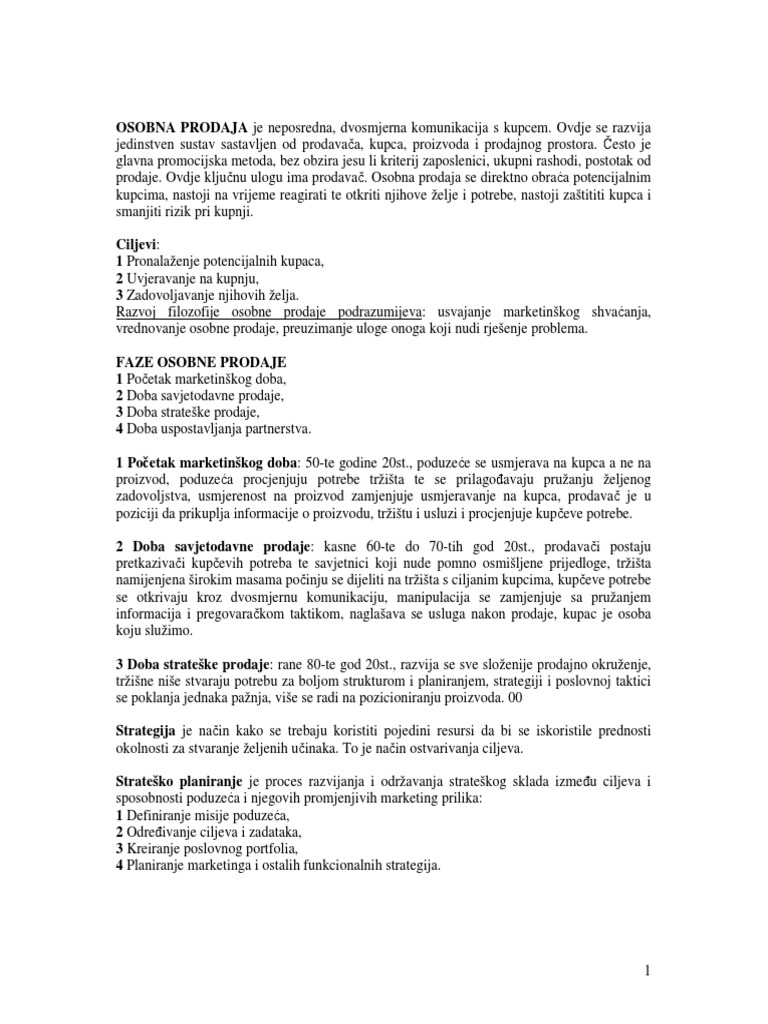 Skripta Prodaja I Preg | PDF