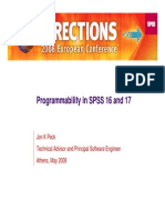 Programmability in SPSS 16 & 17, Jon Peck