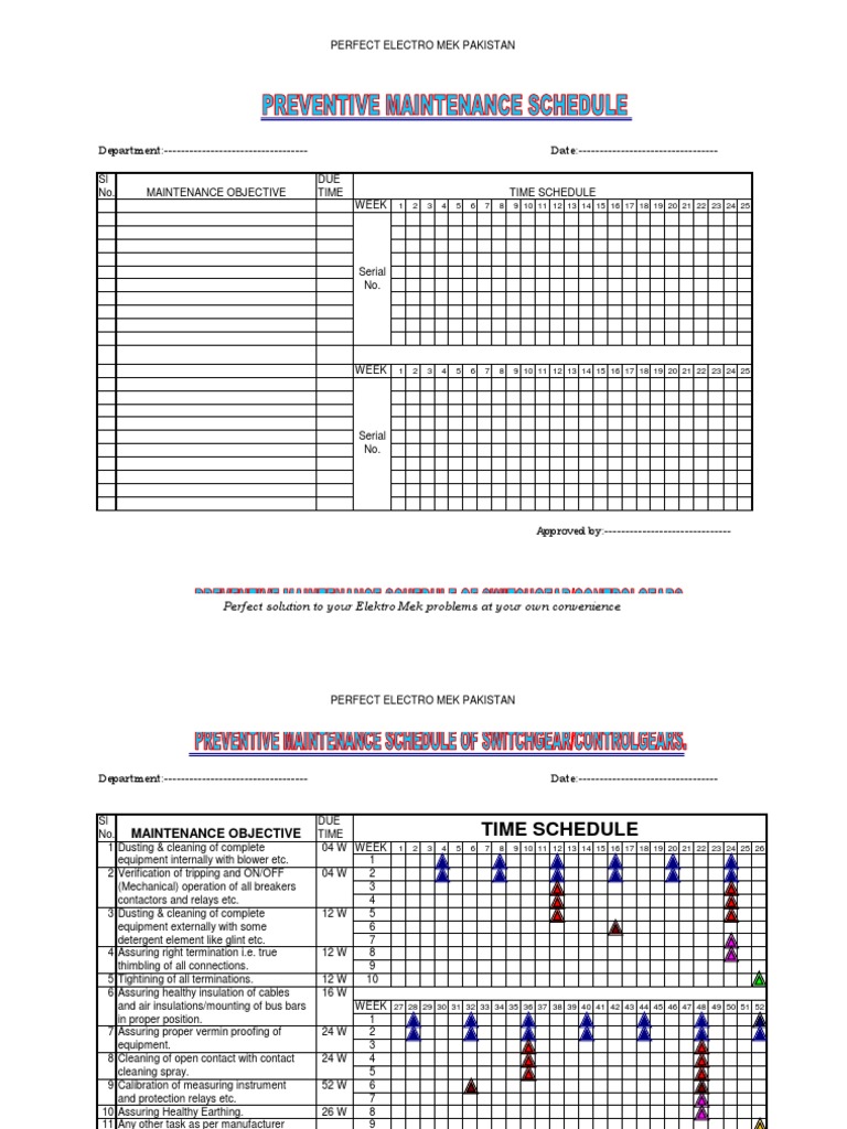 Preventive Maintenance Schedule Guide | PDF | Bearing (Mechanical ...