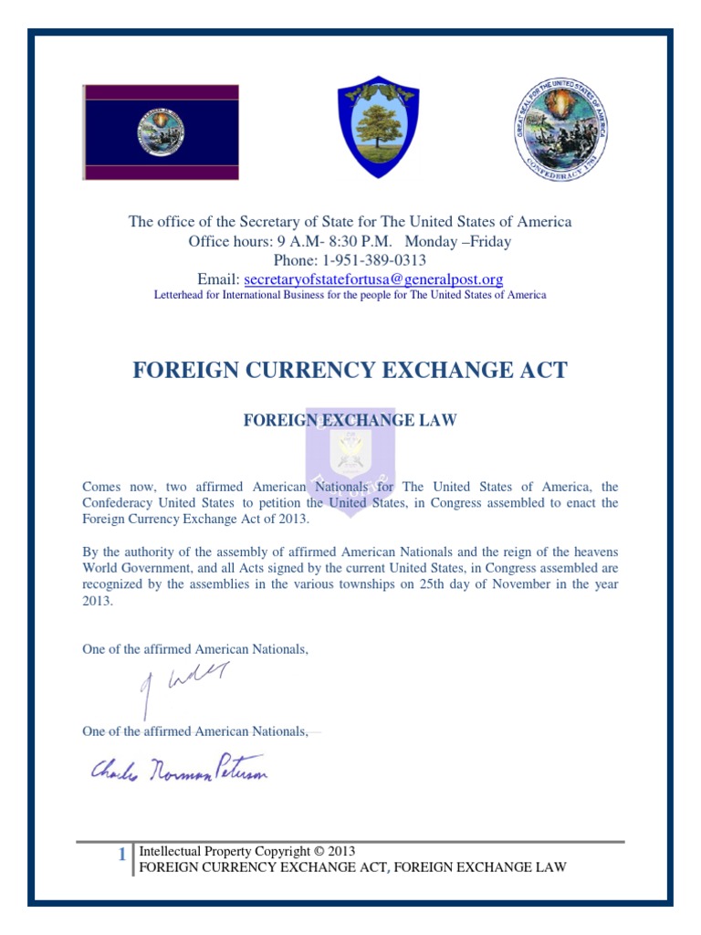 Foreign Currency Exchange Act, Foreign Exchange Law PDF Payments