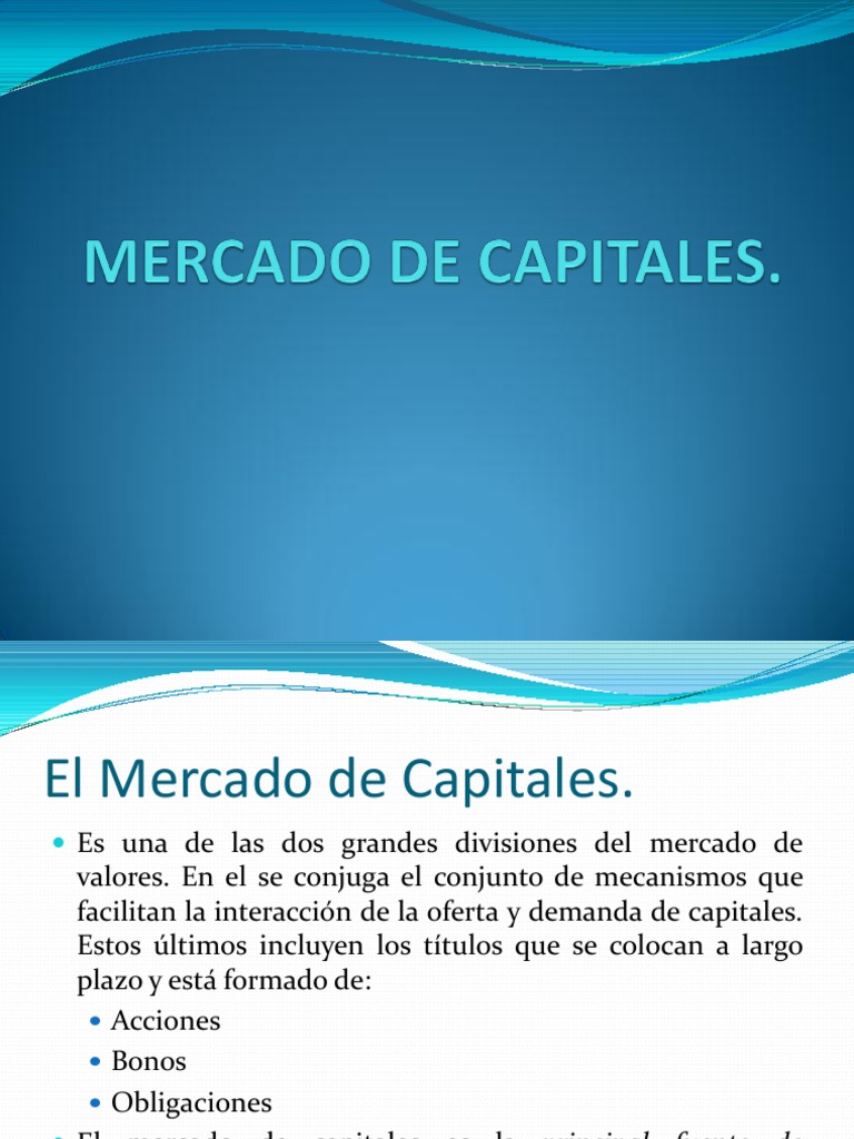 Estructura y Funciones del Mercado de Capitales | PDF | Compartir ...