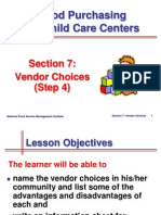 Food Purchasing For Child Care Centers: Section 7: Vendor Choices (Step 4)