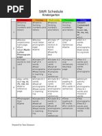 SWR Schedule Kindergarten