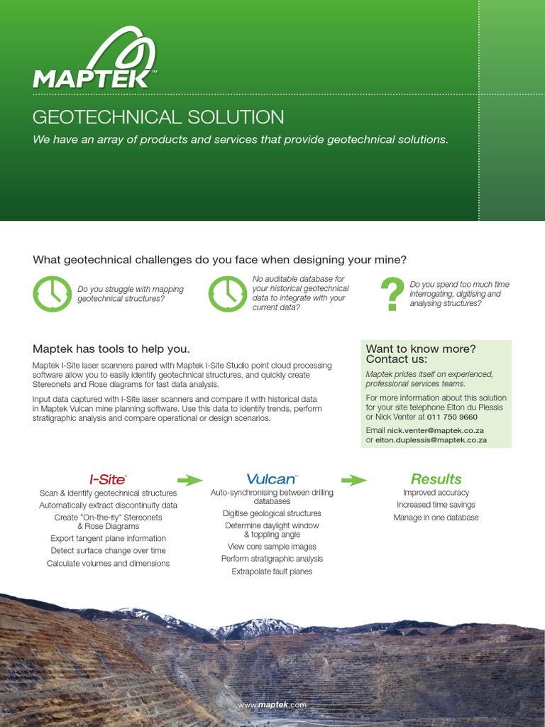 Geotechnical Solutions with Maptek Tools | PDF | Art | Computers