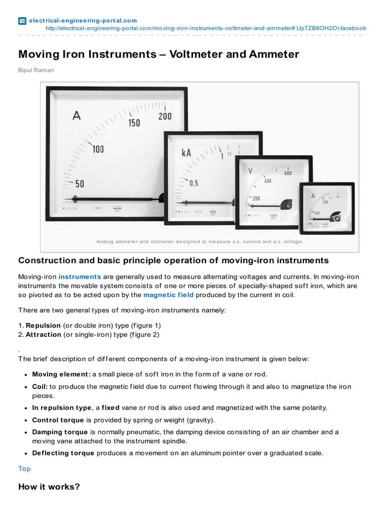 Moving Iron Instruments: Overview and Use | PDF | Inductor | Force