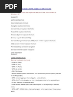 Windows XP Keyboard Shortcuts