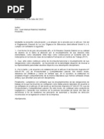 Carta de Amonestacion Abandono de Trabajo  Gobierno 