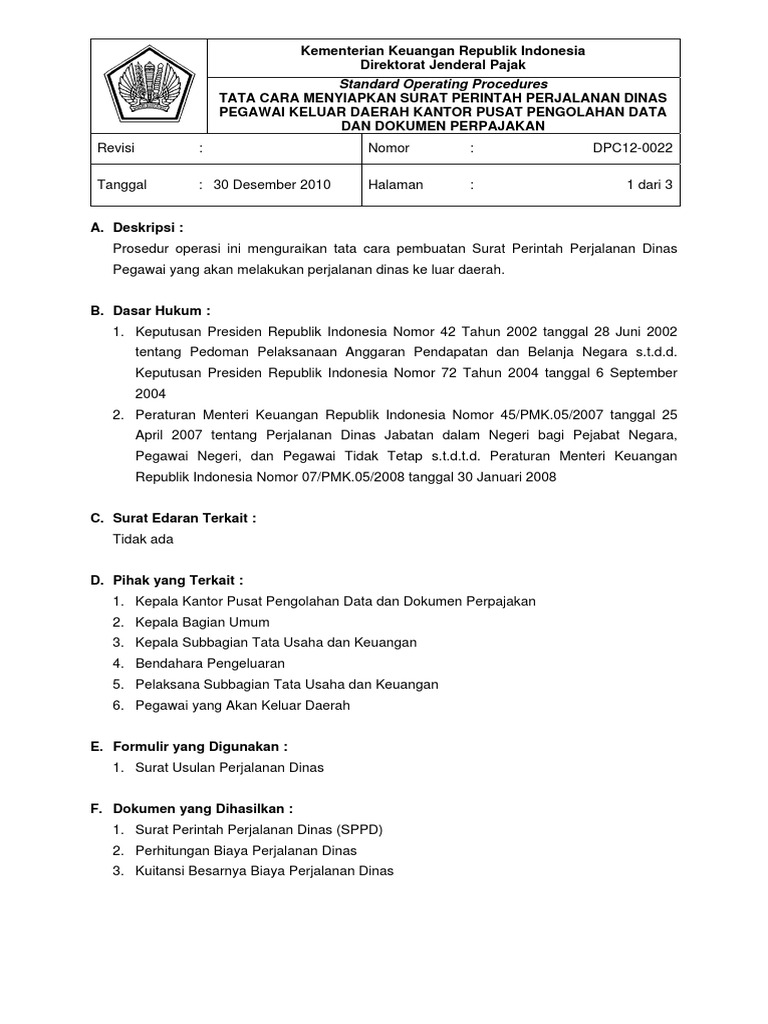 Contoh Surat Dinas Kementerian Keuangan - Mosaicone