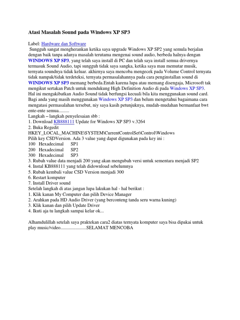 Kb888111 sp3