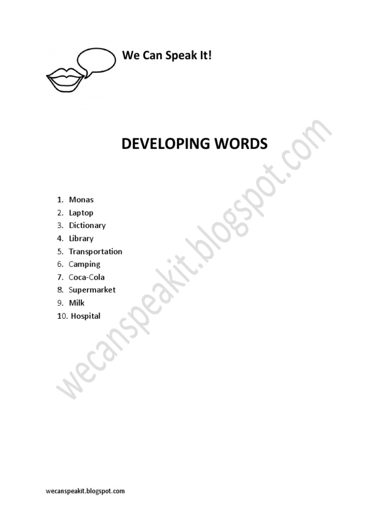 Developing Words | PDF