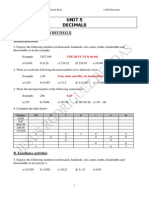 Unit 5 - Exercises and Word Problems (Decimals)