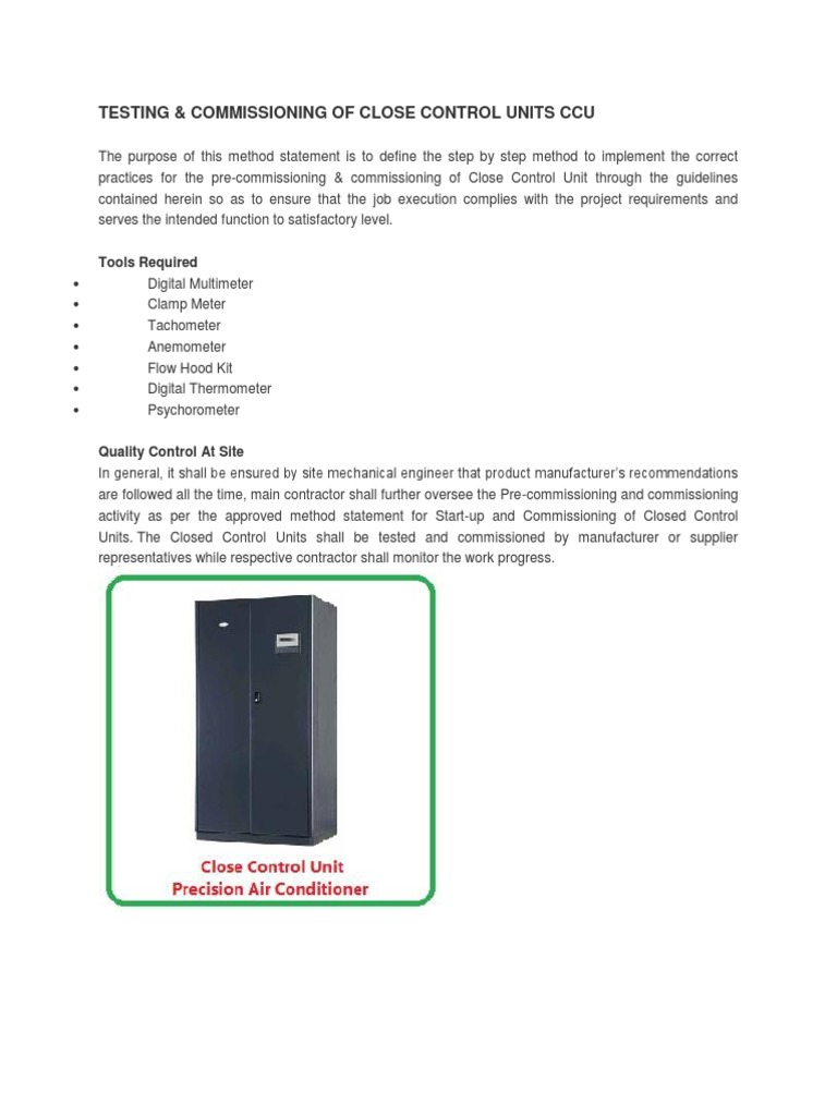 CCU Testing and Commissioning Guide | PDF | Screw | Electrical Wiring