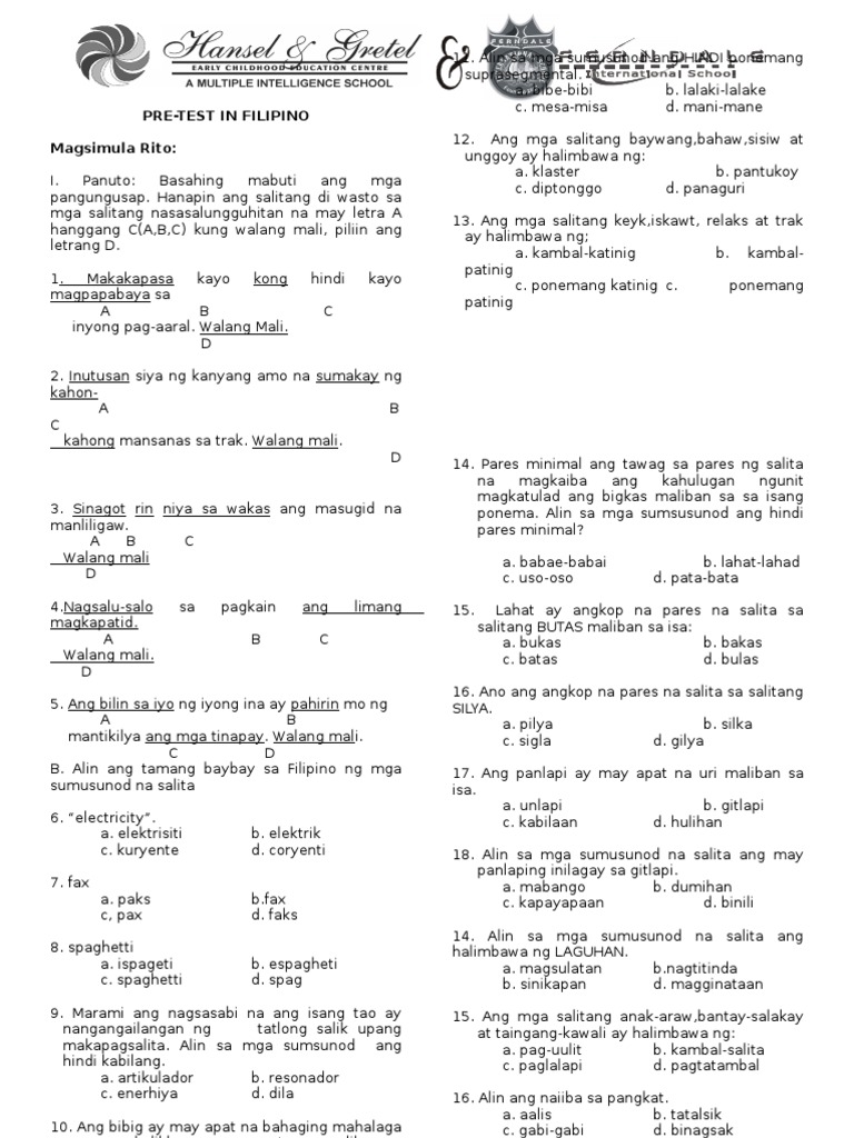 Pre Test | PDF