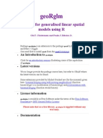 Georglm: Software For Generalised Linear Spatial Models Using R