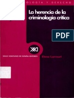 La Herencia de La Criminologia Critica - Elena Larrauri