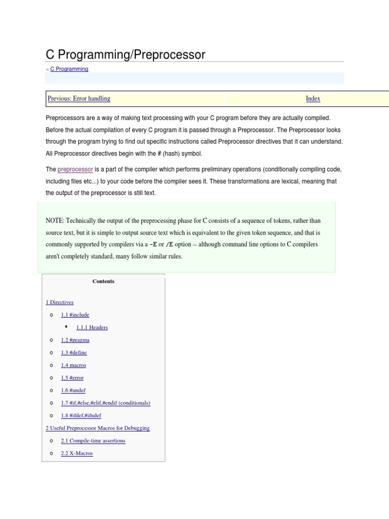 C Programming Preprocessor | PDF | C (Programming Language) | Computer ...