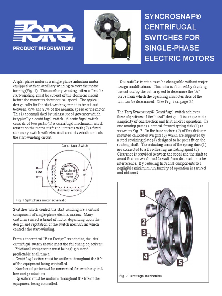 Centrifugal Switches PDF Switch Electric Motor