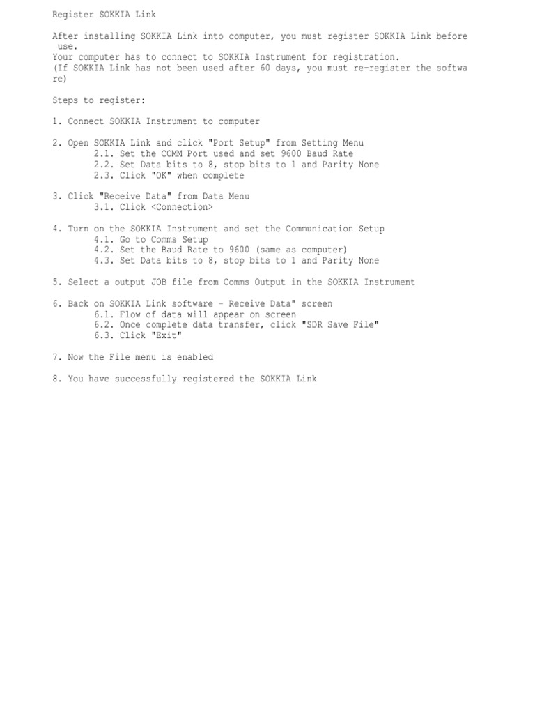 Программа Sokkia Link Программа Sokkia Link