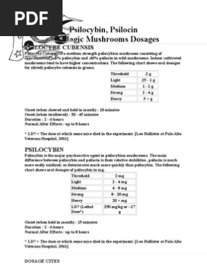 Psilocybin Psilocin And Magic Mushrooms Dosages Psilocybin