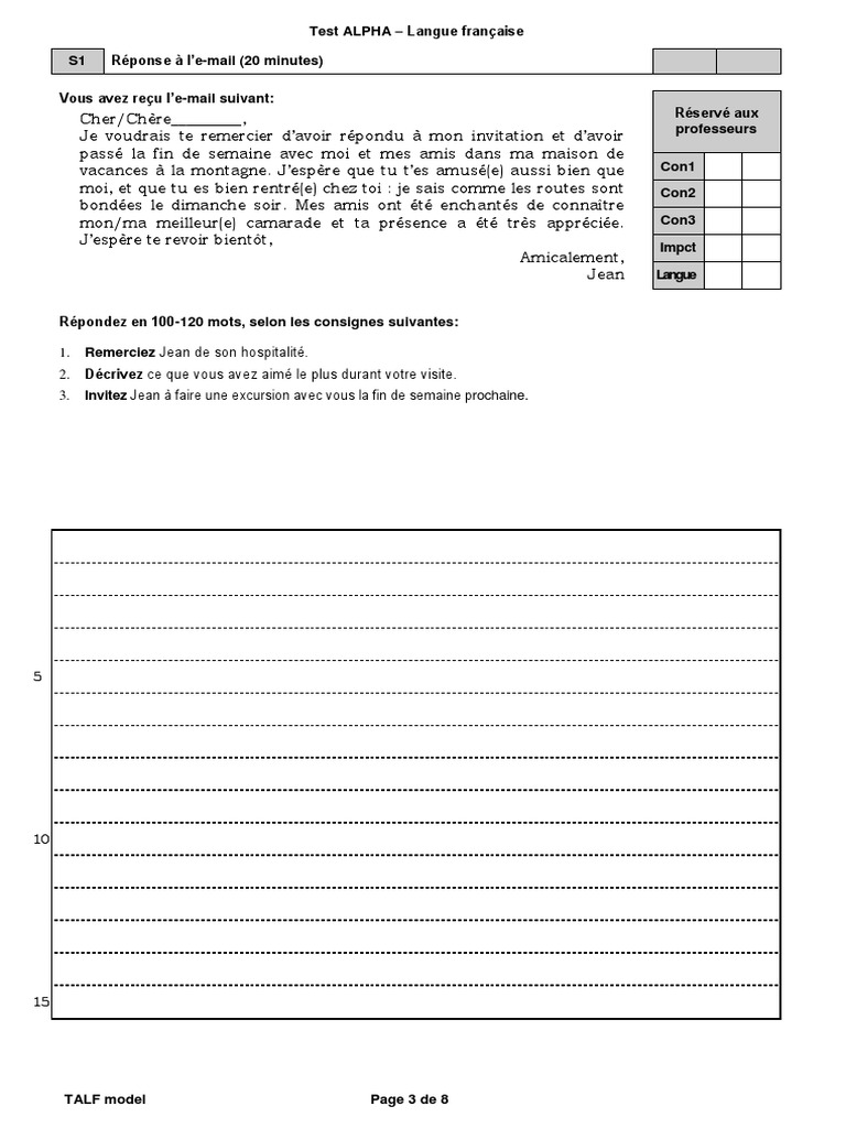 Test De Niveau Francais B1 Pdf Avec Correction
