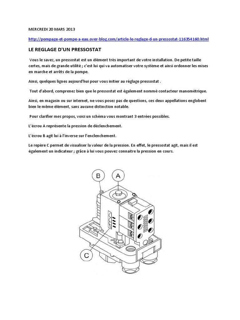 Le Reglage D'un Pressostat