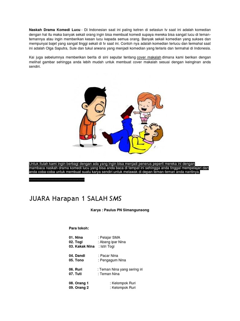 Naskah Drama Komedi Lucu