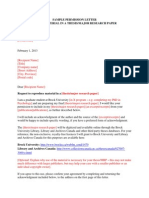 Sample Permission Letter - Use of Material in A Thesis