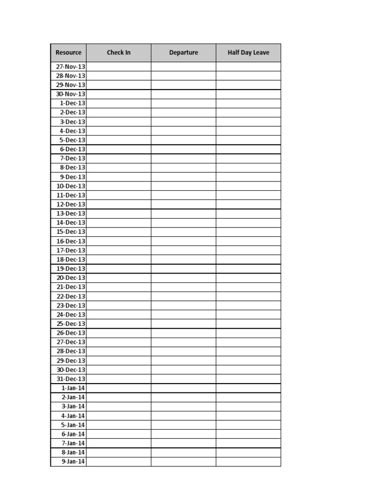 2013-2014 Leave and Attendance Log | PDF