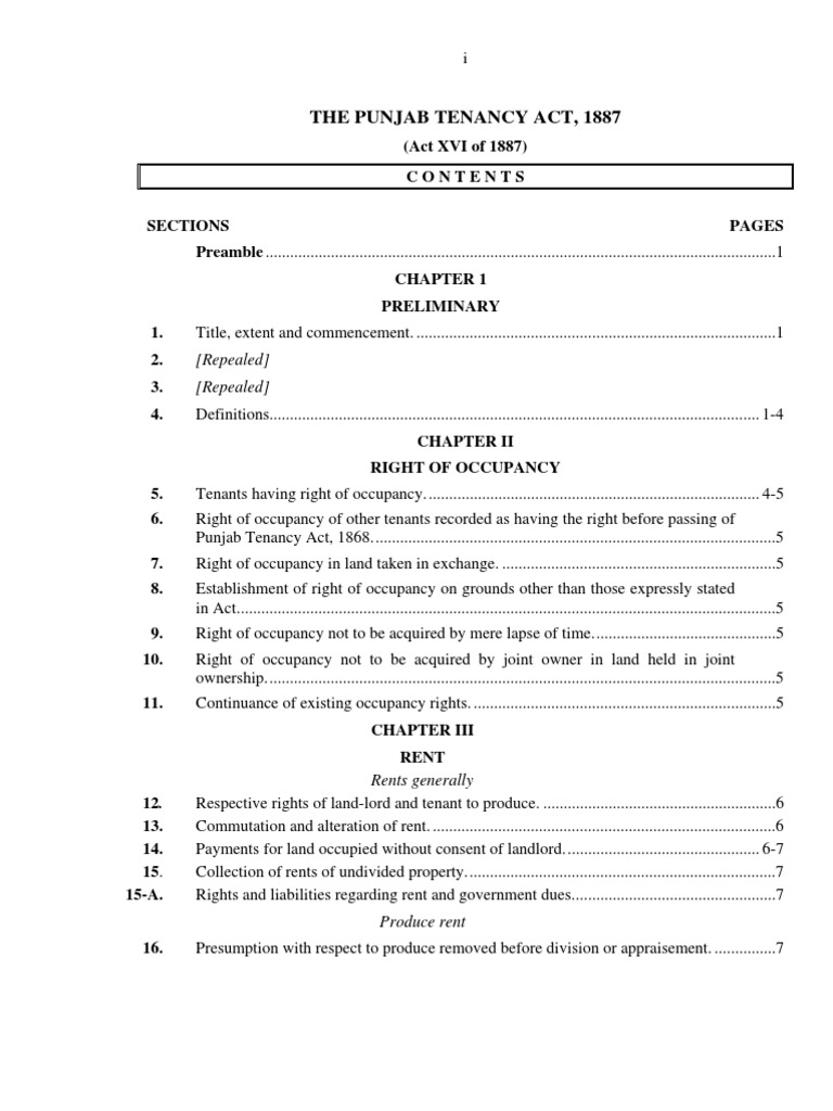 the-punjab-tenancy-act-1887-pdf-leasehold-estate-landlord