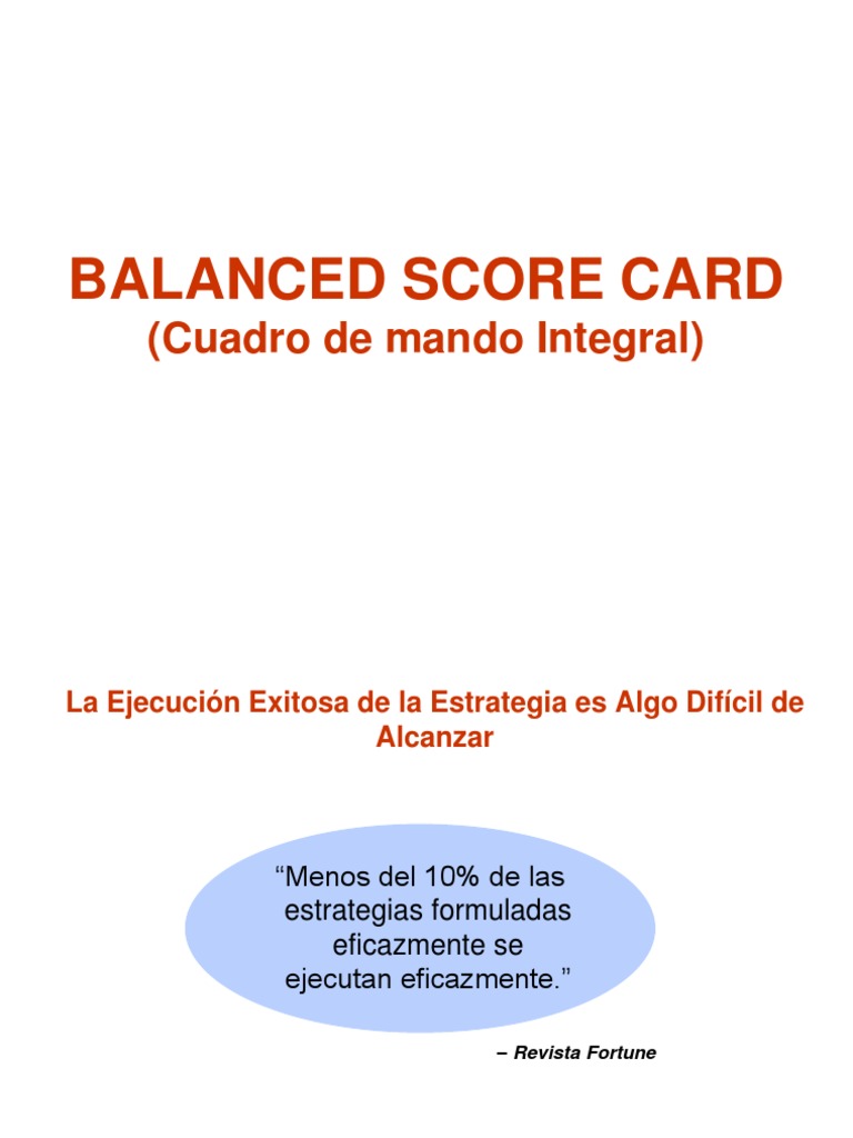 Balanced Scorecard | PDF | Liderazgo | Calidad (comercial)