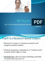 AP Psych Prep 2 (Part I) - Research and Experimental Method