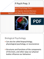 AP Psych Prep 3 - Biological Psychology (Part I)