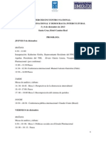 Programa 3er. Encuentro Nacional "Estado Plurinacional y Democracia Intercultural en Bolivia"