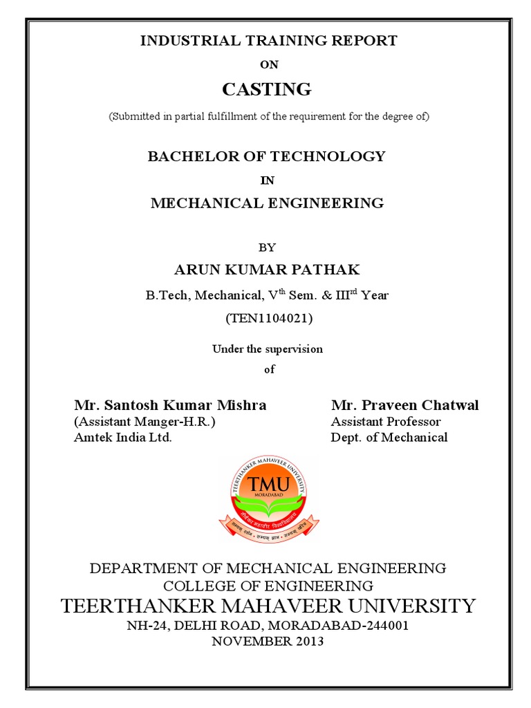 Industrial Training Report | PDF