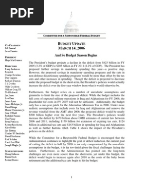 Budget Update March 142006