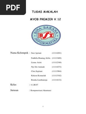 Cover Myob Premier V 12