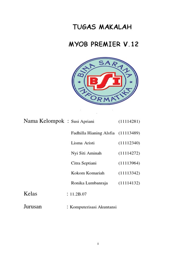 Cover Myob Premier V 12