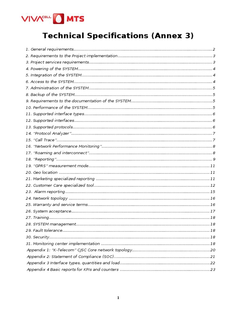 Annex - 3 Technical Specification 2.1 | PDF | Computers | Technology ...