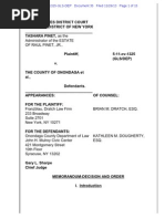 Dismissal of Tashara Pinet's lawsuit against Onondaga County