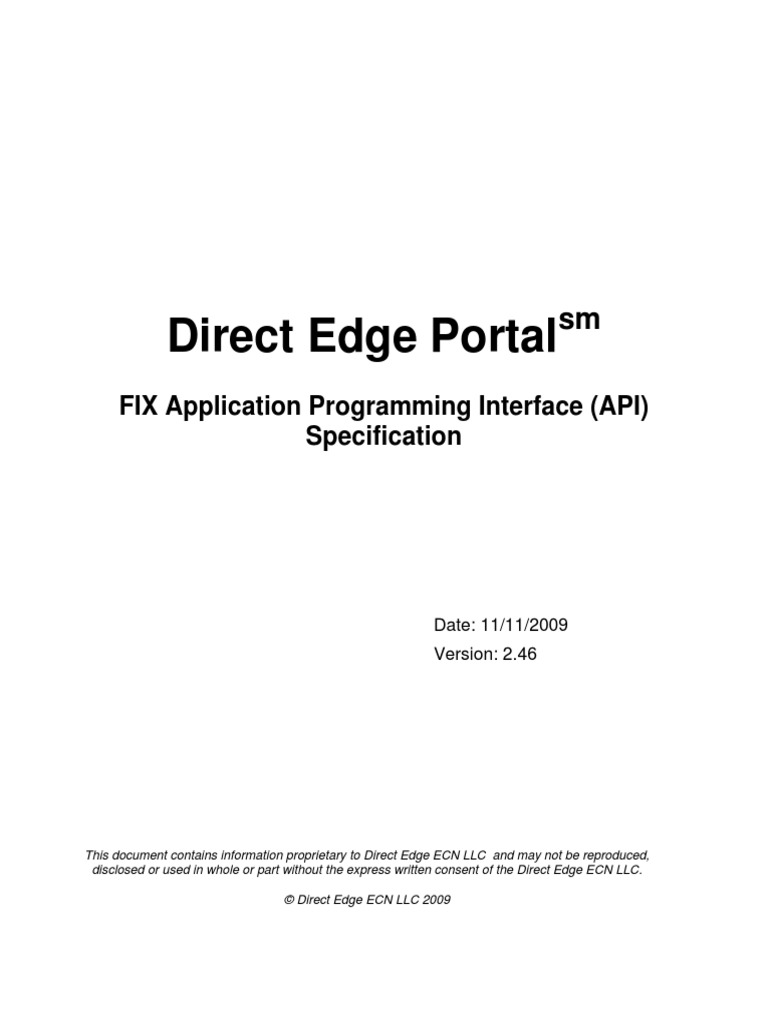 Direct Edge FIX API Nov 2009 | PDF | Order (Exchange) | Transmission ...
