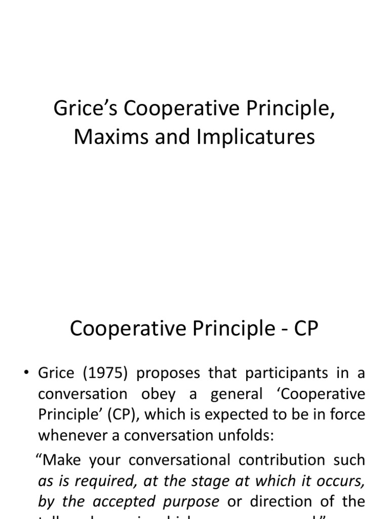 Understanding Grice's Maxims | PDF | Semiotics | Communication