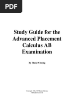 Study Guide For The Advanced Placement Calculus AB Examination