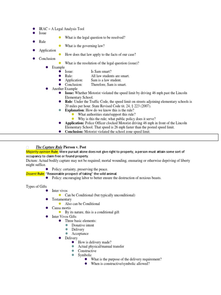 Legal Analysis Using IRAC Method | PDF | Concurrent Estate | Fee Simple