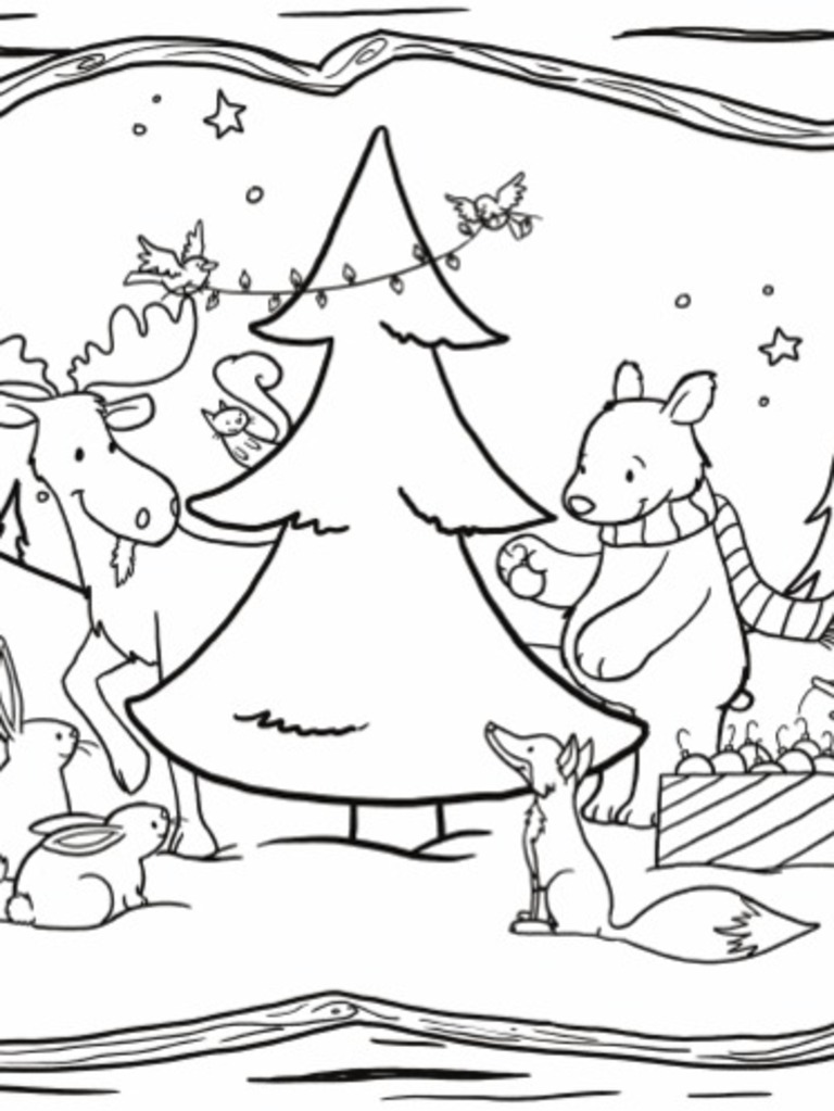Woodland Setting 11x17 Colouring Page PDF