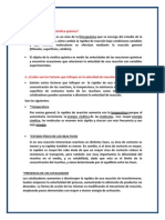 Factores que influyen en la velocidad de reacción química