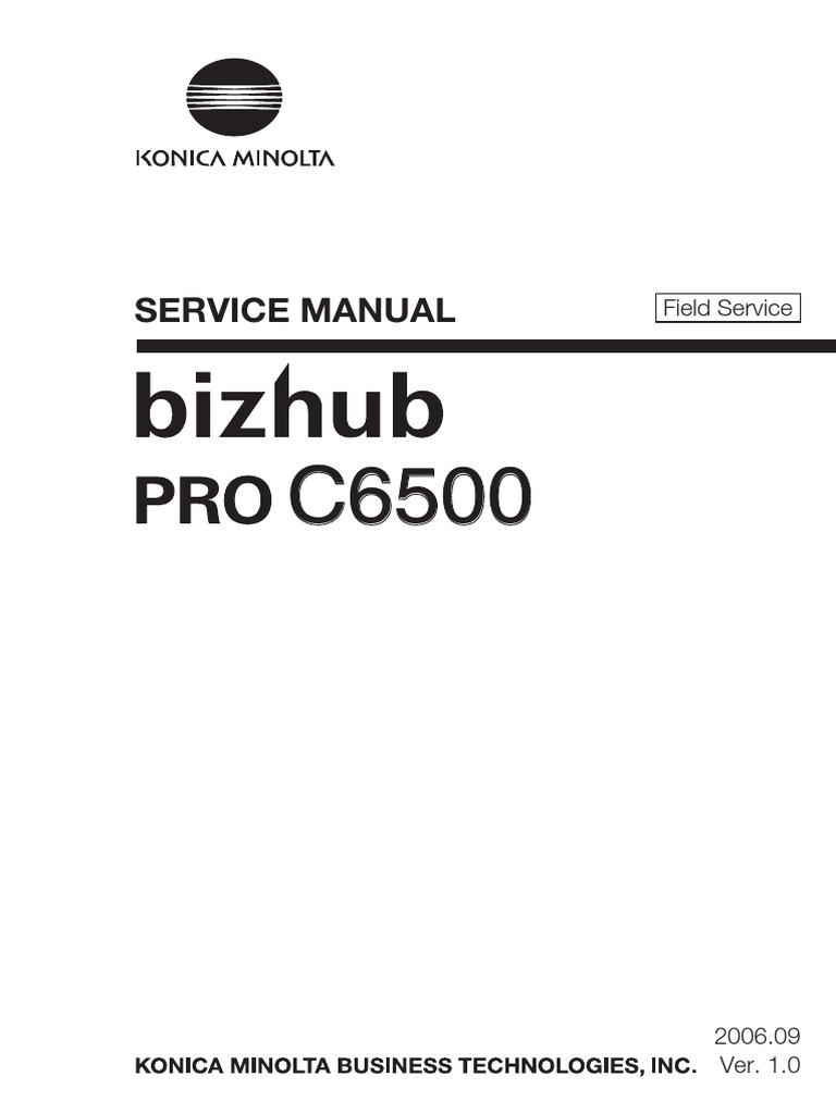 Konica Minolta Bizhub C6500 Field Service Total Manual | Ac Power Plugs And  Sockets | Electrical