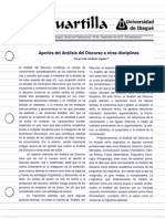 Aportes Del Análisis Del Discurso A Otras Disciplinas PDF