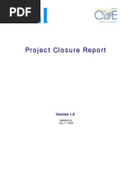 project closure report template