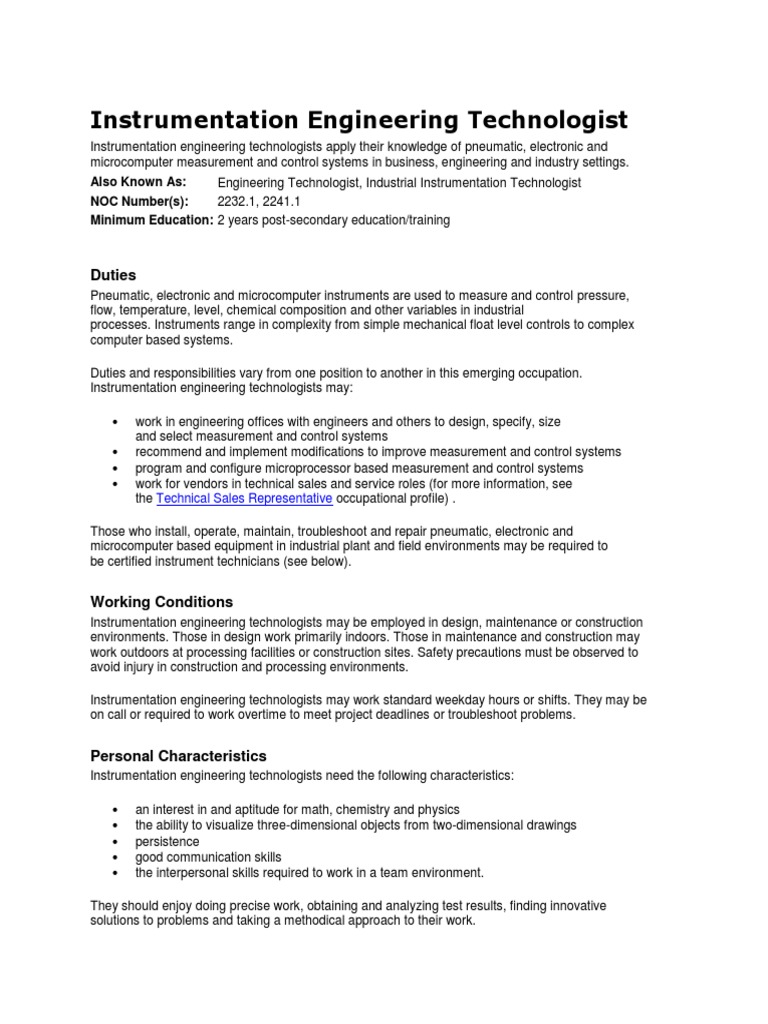 Instrumentation Engineering Tech Guide | PDF | Instrumentation ...