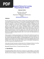 Pedagogical Patterns for Learning Programming by Mistakes